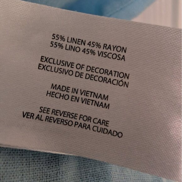 Orvis Linen Blend Shirt Womens Size Large Blue Beach Lightweight Short Sleeve - Picture 4 of 8